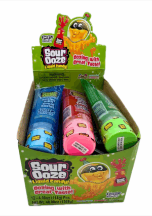 Kidsmania Sour Ooze Tube Liquid Candy 4oz 12ct
